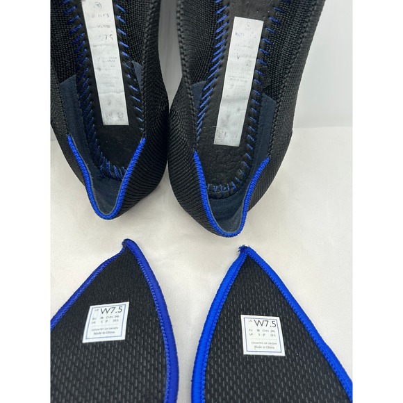 Rothys The Point Flats Bundle 2 Pairs Solid Black Grey Birdseye Womens 7.5 - Picture 10 of 12